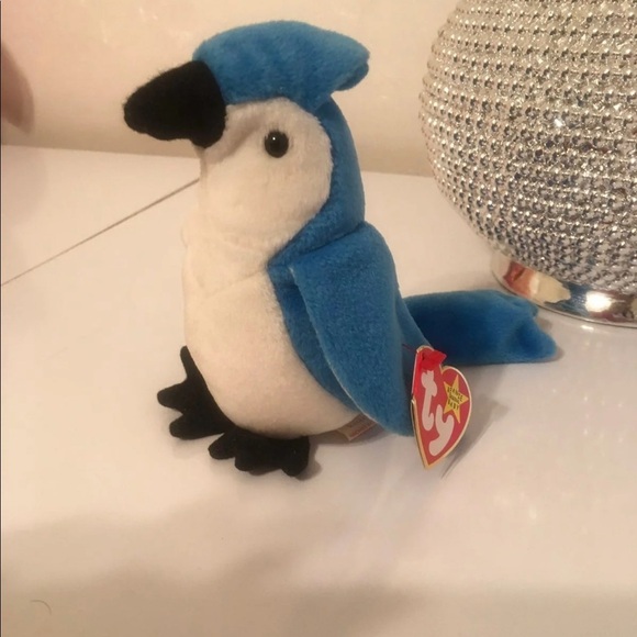 🆕 Ty "Rocket" Retired Beanie Baby With Ultra Rare Errors Blue Jay - Picture 3 of 7